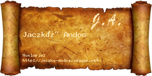 Jaczkó Andos névjegykártya